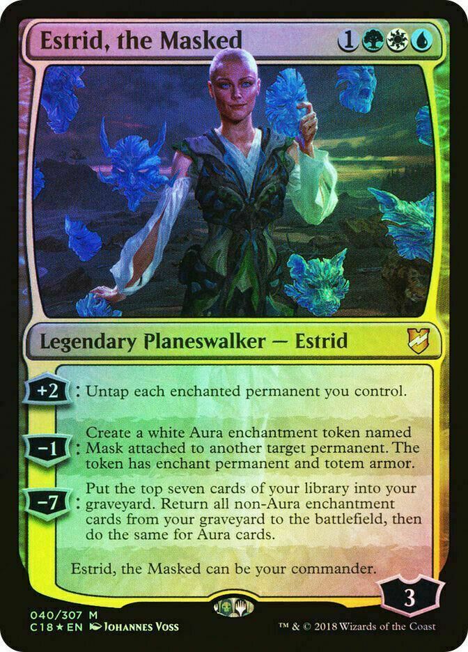 FOIL Estrid, the Masked ~ Commander 2018 [ EX ] [ Magic MTG ]