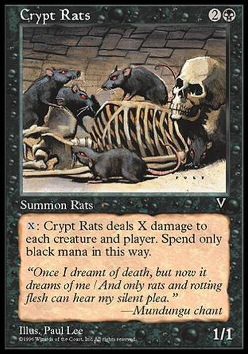 Crypt Rats ~ Visions [ PLAYED ] [ Magic MTG ]
