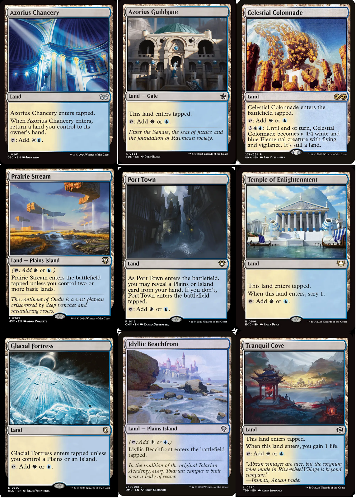 9 x Azorius LANDS Commander Deck Staples EDH ~ Random Sets [ EX ] [ Magic MTG ]