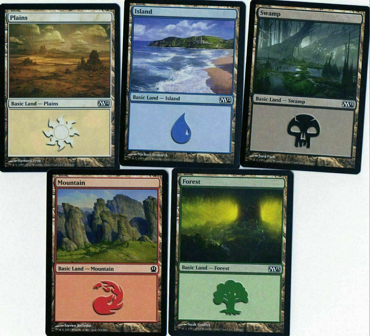 100 x Basic Lands (20 of each Colour) [ EX ] [ Magic the Gathering MTG ]