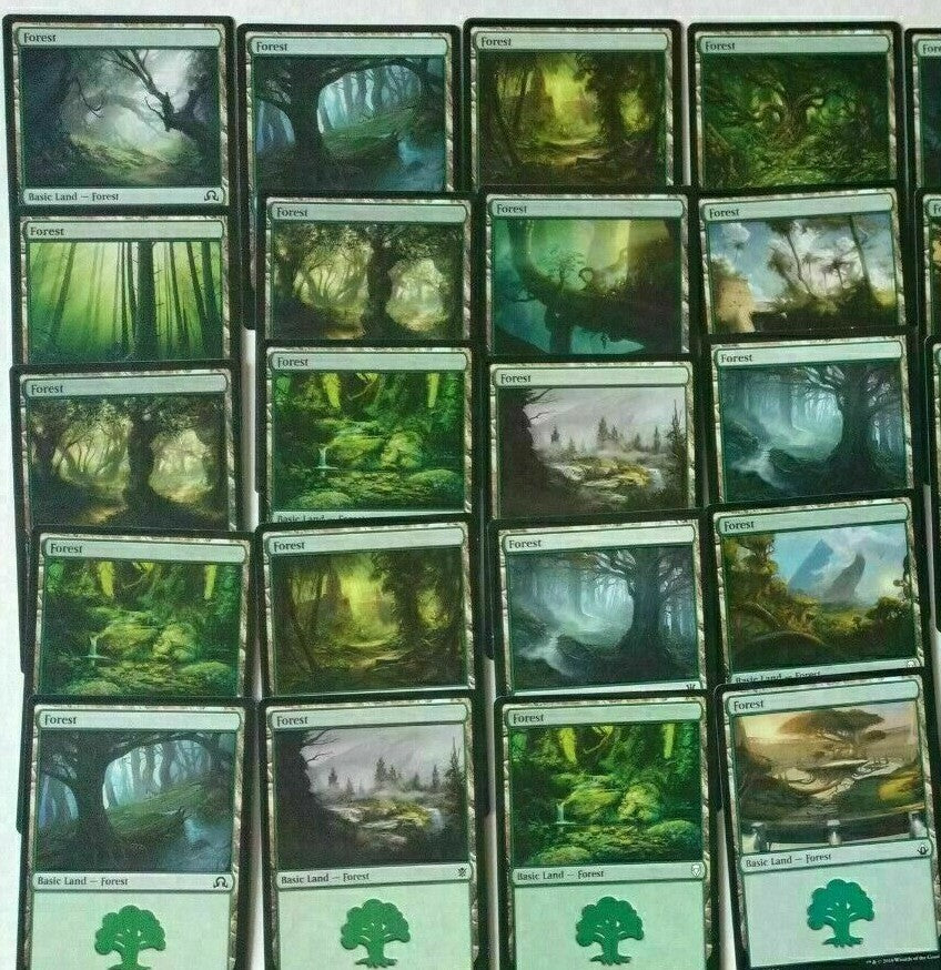 100 x Basic Lands (20 of each Colour) [ EX ] [ Magic the Gathering MTG ]