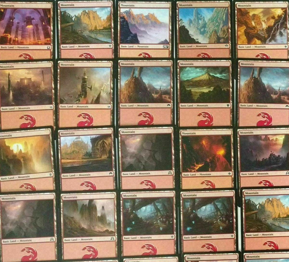 100 x Basic Lands (20 of each Colour) [ EX ] [ Magic the Gathering MTG ]