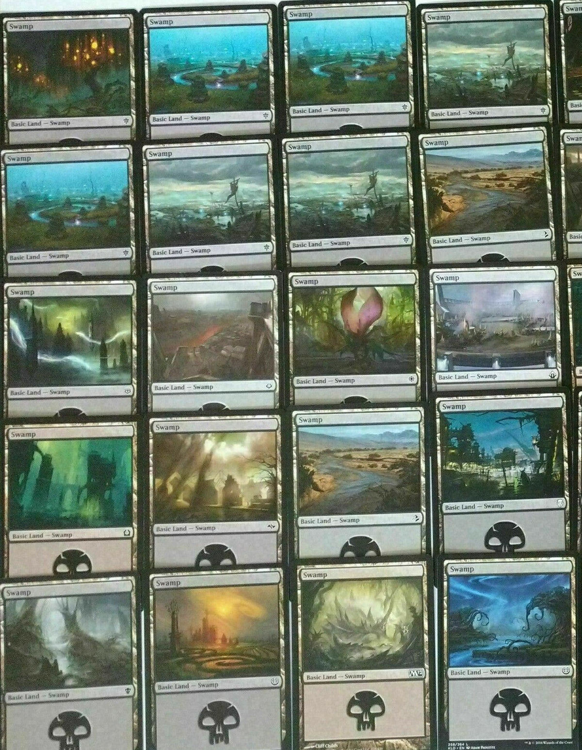 100 x Basic Lands (20 of each Colour) [ EX ] [ Magic the Gathering MTG ]