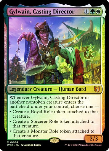 FOIL Gylwain, Casting Director ~ Commander: Wilds of Eldraine [ NM ] [ MTG ]