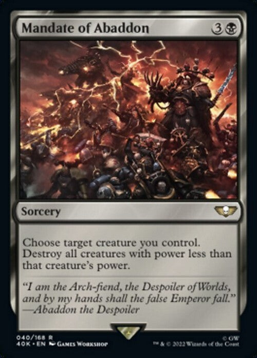 Mandate of Abaddon ~ Commander: Warhammer 40,000 [ EX ] [ Magic MTG ]