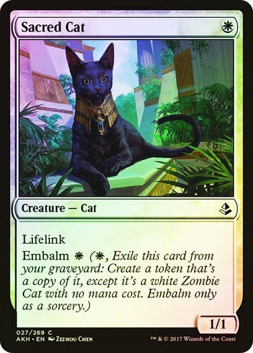 FOIL Sacred Cat ~ Amonkhet [ NM ] [ Magic MTG ]