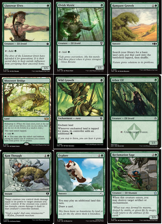 9 x GREEN Commander Deck Staples EDH Kit ~ Random Sets [ EX ] [ Magic MTG ] - London Magic Traders Ltd