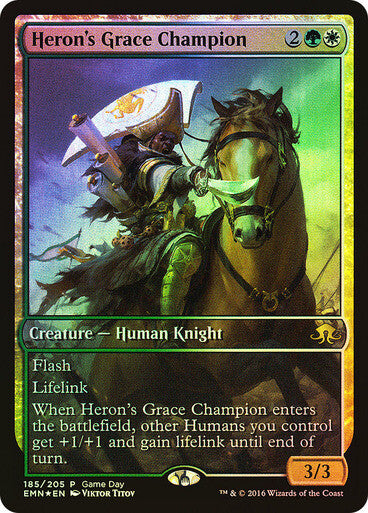FOIL Heron's Grace Champion ~ Game Day Eldritch Moon [ EX ] [ MTG ]