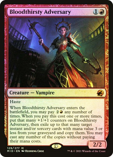 FOIL Bloodthirsty Adversary ~ Midnight Hunt [ NM ] [ Magic MTG ]