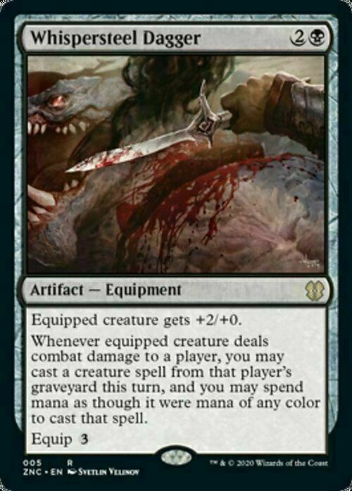 Whispersteel Dagger ~ Commander: Zendikar Rising [ NM ] [ Magic MTG ]