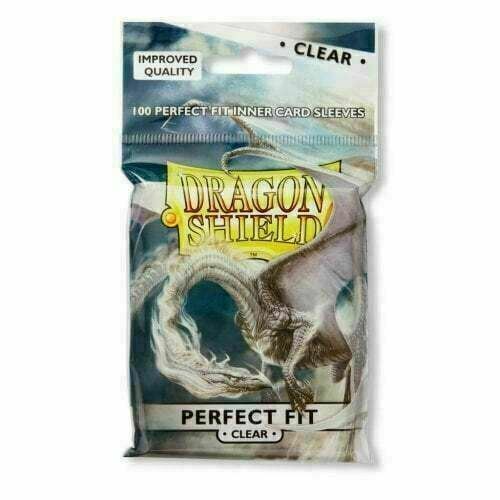 100 x CLEAR Perfect Fit Inner Sleeves [ Dragon Shield ] for Magic & Pokemon TCG