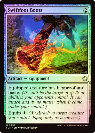 FOIL Swiftfoot Boots ~ Foundations [ NM ] [ Magic MTG ]