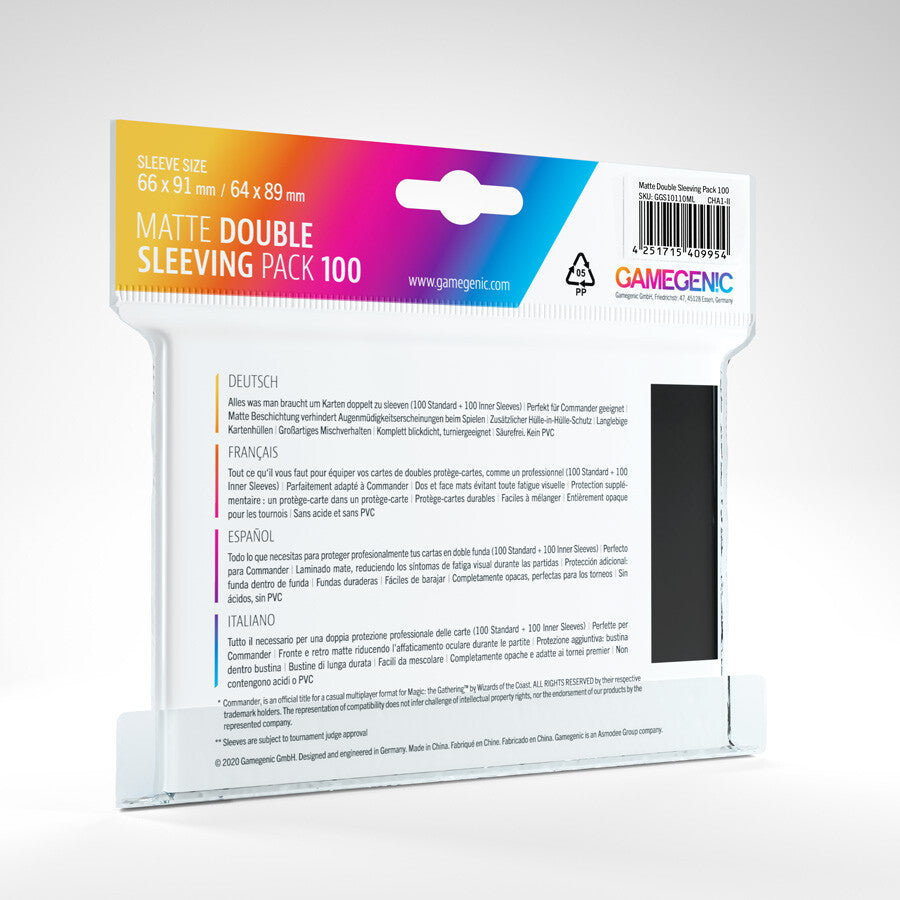100 x Matte Double Sleeving Pack ~ Standard Sleeves [ Gamegenic ] for Magic MTG