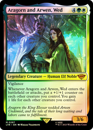 FOIL Aragorn and Arwen, Wed ~ The Lord of the Rings [ NM ] [ Magic MTG ]