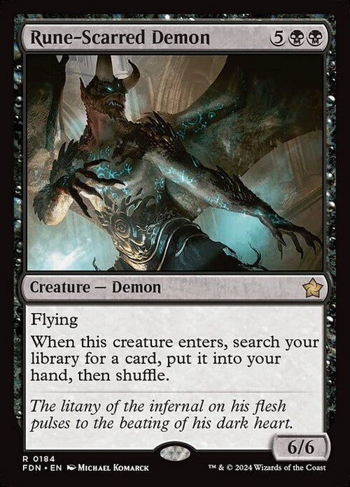 Rune-Scarred Demon ~ Foundations [ NM ] [ Magic MTG ]
