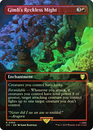 FOIL Gimli's Reckless Might ~ Commander: Lord of the Rings [ NM ] [ MTG ]