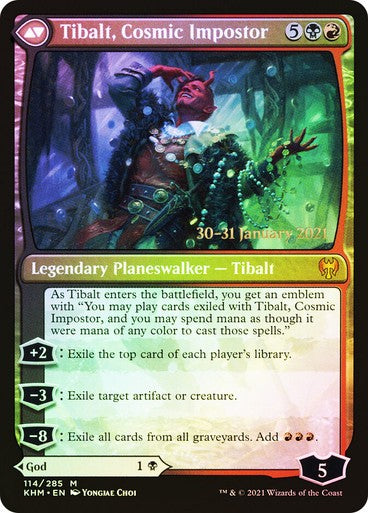 FOIL Valki, God of Lies / Tibalt ~ Prerelease Kaldheim [ NM ] [ MTG ]