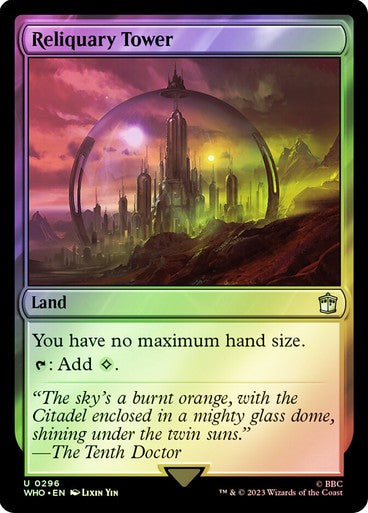 FOIL Reliquary Tower ~ Commander: Doctor Who [ NM ] [ Magic MTG ]