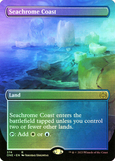 FOIL BORDERLESS Seachrome Coast ~ Phyrexia: All Will Be One [ NM ] [ Magic MTG ]