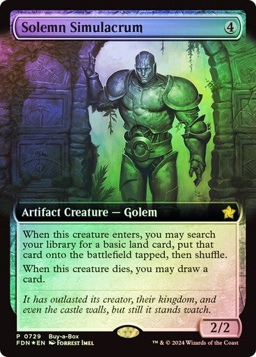 FOIL Solemn Simulacrum ~ Buy a Box Foundations [ EX ] [ Magic MTG ]