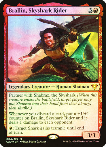 FOIL Brallin, Skyshark Rider ~ Commander: Ikoria [ NM ] [ Magic MTG ]