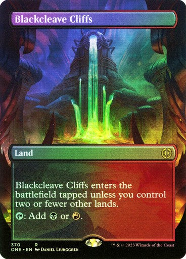 FOIL BORDERLESS Blackcleave Cliffs ~ Phyrexia: All Will Be One [ NM ] [ MTG ]