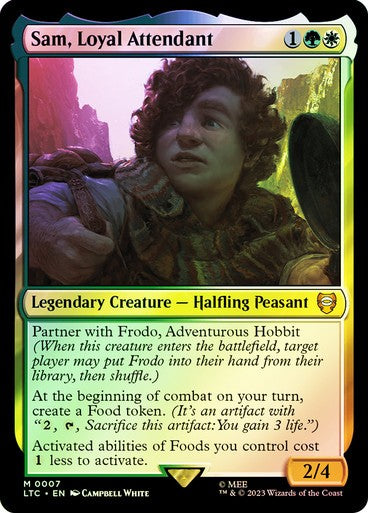 FOIL Sam, Loyal Attendant ~ Commander: Lord of the Rings [ NM ] [ MTG ]