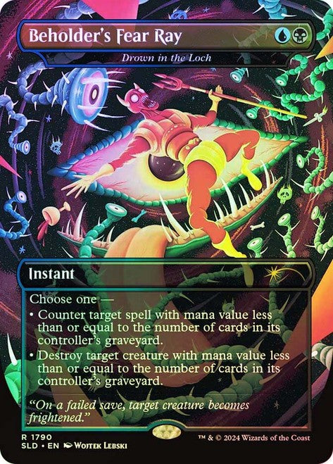 FOIL Beholder's Fear Ray (Drown in the Loch) ~ Secret Lair [ NM ] [ Magic MTG ]