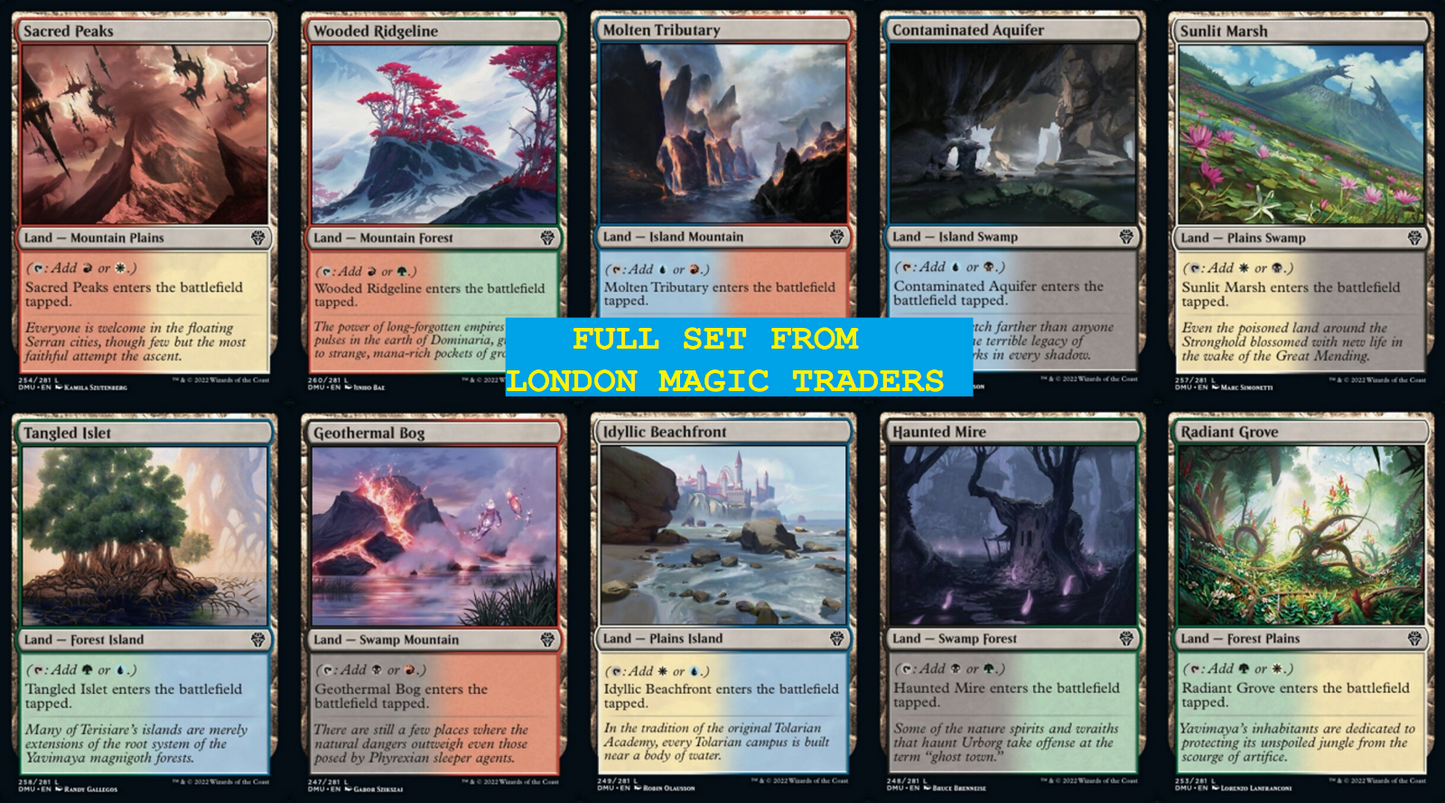 10 x DOMINARIA UNITED Dual Lands ( Full Set = 1 of each ) [ NM ] [ Magic MTG ]