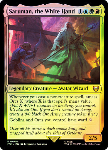 FOIL Saruman, the White Hand ~ Commander: Lord of the Rings [ NM ] [ MTG ]
