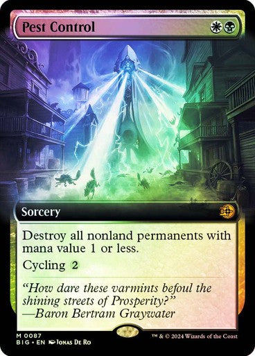 FOIL BORDERLESS Pest Control ~ The Big Score [ NM ] [ Magic MTG ]