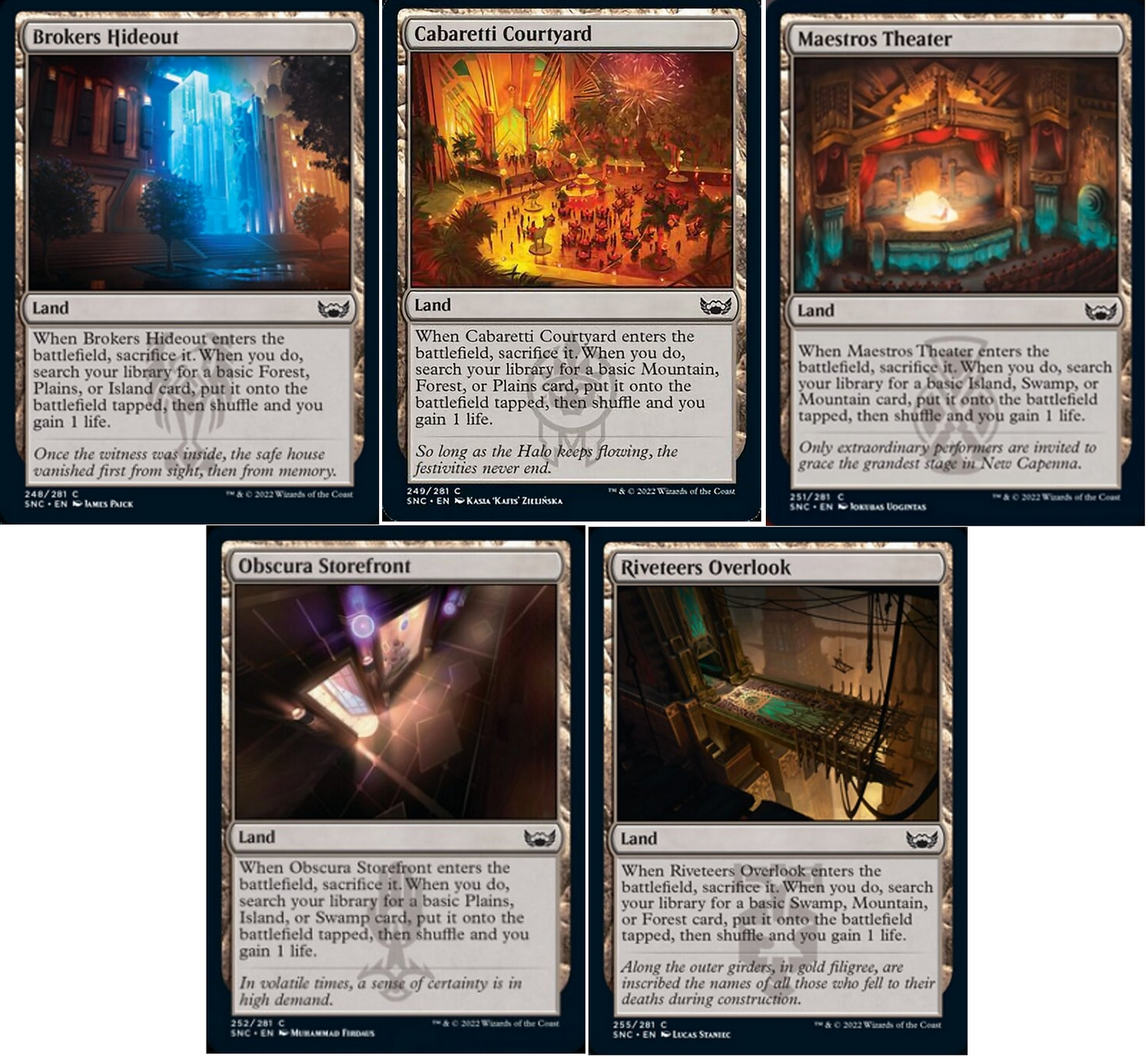 5 x Capenna TRI-FETCH Lands ( Full Set = 1 of each ) [ EX ] [ Magic MTG ]