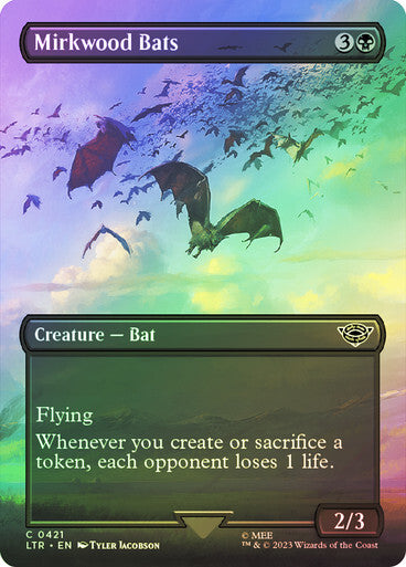 FOIL BORDERLESS Mirkwood Bats ~ The Lord of the Rings [ Ex ] [ Magic MTG ]
