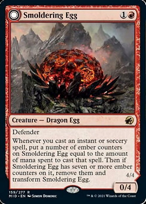 Smoldering Egg / Ashmouth Dragon ~ Midnight Hunt [ NM ] [ Magic MTG ]
