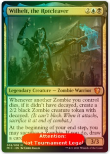 FOIL DISPLAY THICK Wilhelt, the Rotcleaver ~ Commander: Midnight Hunt [ EX ]