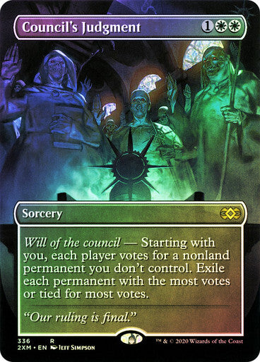 FOIL BORDERLESS Council's Judgment ~ Double Masters [ NM ] [ Magic MTG ]
