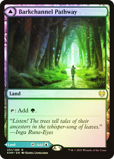 FOIL Barkchannel Pathway // Tidechannel Pathway ~ Kaldheim [ NM ] [ MTG ]