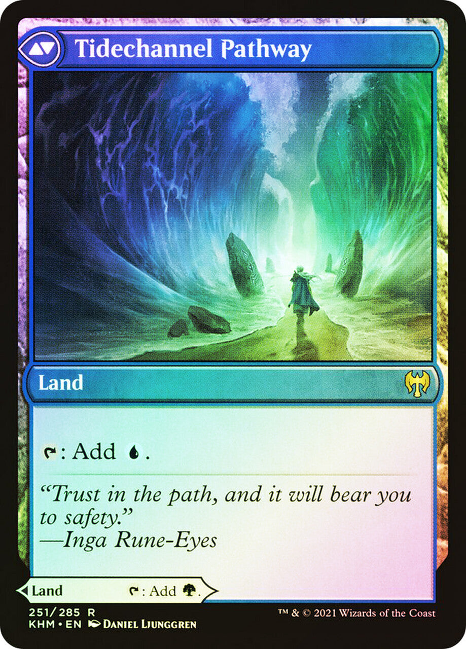 FOIL Barkchannel Pathway // Tidechannel Pathway ~ Kaldheim [ NM ] [ MTG ]
