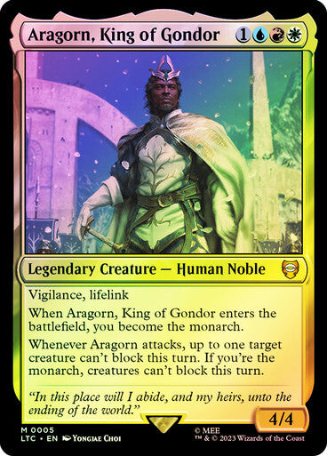 FOIL Aragorn, King of Gondor ~ Commander: Lord of the Rings [ NM ] [ MTG ]