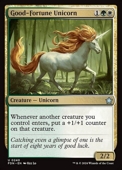 Good-Fortune Unicorn ~ Foundations [ NM ] [ Magic MTG ]
