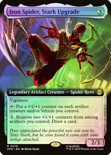 FOIL BORDERLESS Iron Spider, Stark Upgrade ~ Spider-Man [ NM ] [ Magic MTG ]