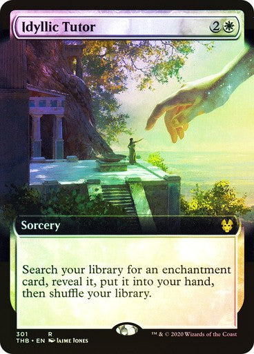 FOIL BORDERLESS Idyllic Tutor ~ Theros Beyond Death [ NM ] [ Magic MTG ]