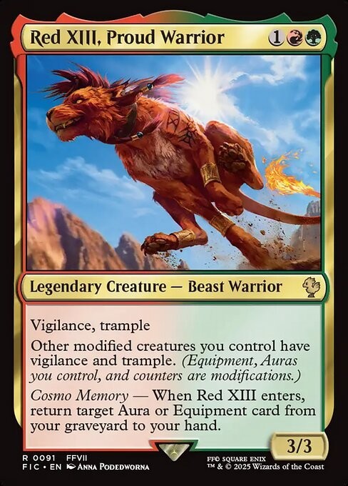 Red XIII, Proud Warrior ~ Commander: Final Fantasy [ NM ] [ Magic MTG ]