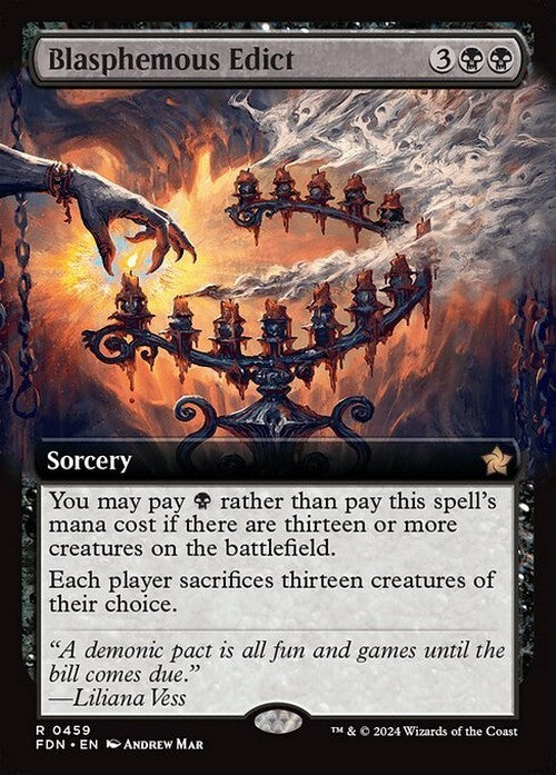 BORDERLESS Blasphemous Edict ~ Foundations [ NM ] [ Magic MTG ]