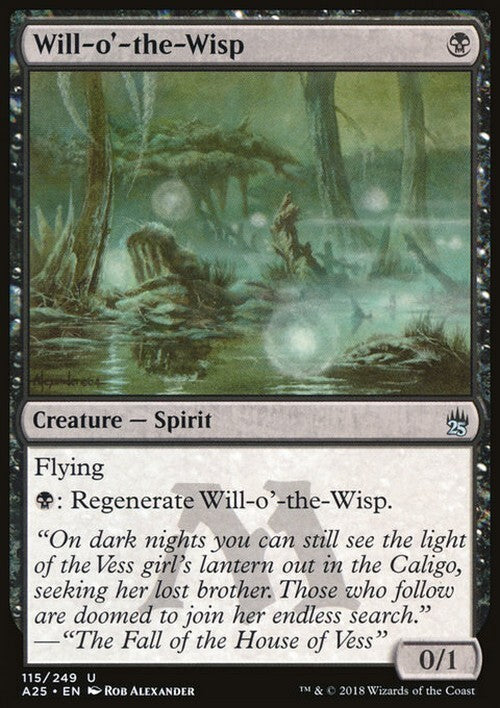 Will-o'-the-Wisp ~ Masters 25 [ EX ] [ Magic MTG ]