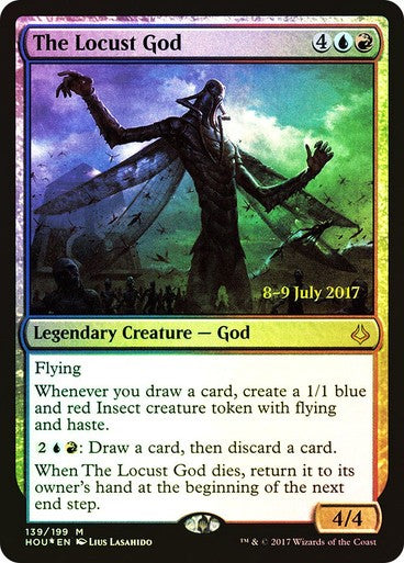FOIL The Locust God ~ Prerelease Hour of Devastation [ PLAYED ] [ Magic MTG ]
