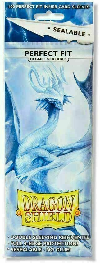 100 x Clear Sealable Perfect Fit Inner Sleeves [ Dragon Shield ] for Magic & TCG