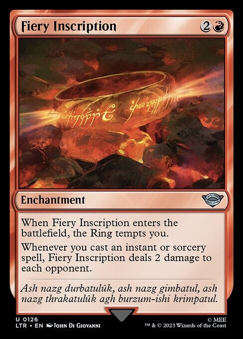 Fiery Inscription ~ The Lord of the Rings [ NM ] [ Magic MTG ]