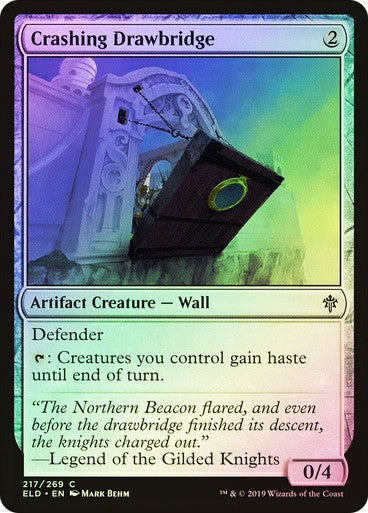 FOIL Crashing Drawbridge ~ Throne of Eldraine [ NM ] [ Magic MTG ]