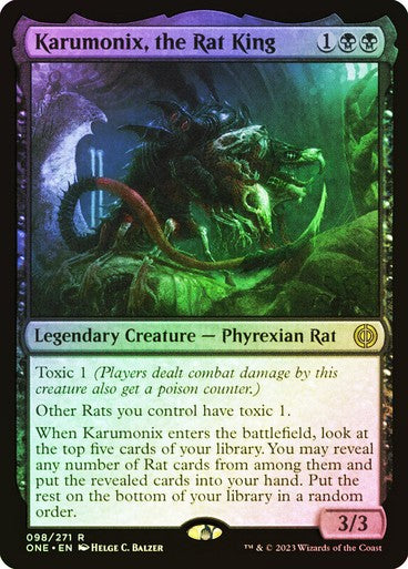 FOIL Karumonix, the Rat King ~ Phyrexia: All Will Be One [ NM ] [ Magic MTG ]